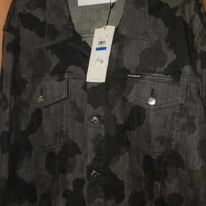 Calvin Klein Black and Gray Lightweight Shirt Jackets